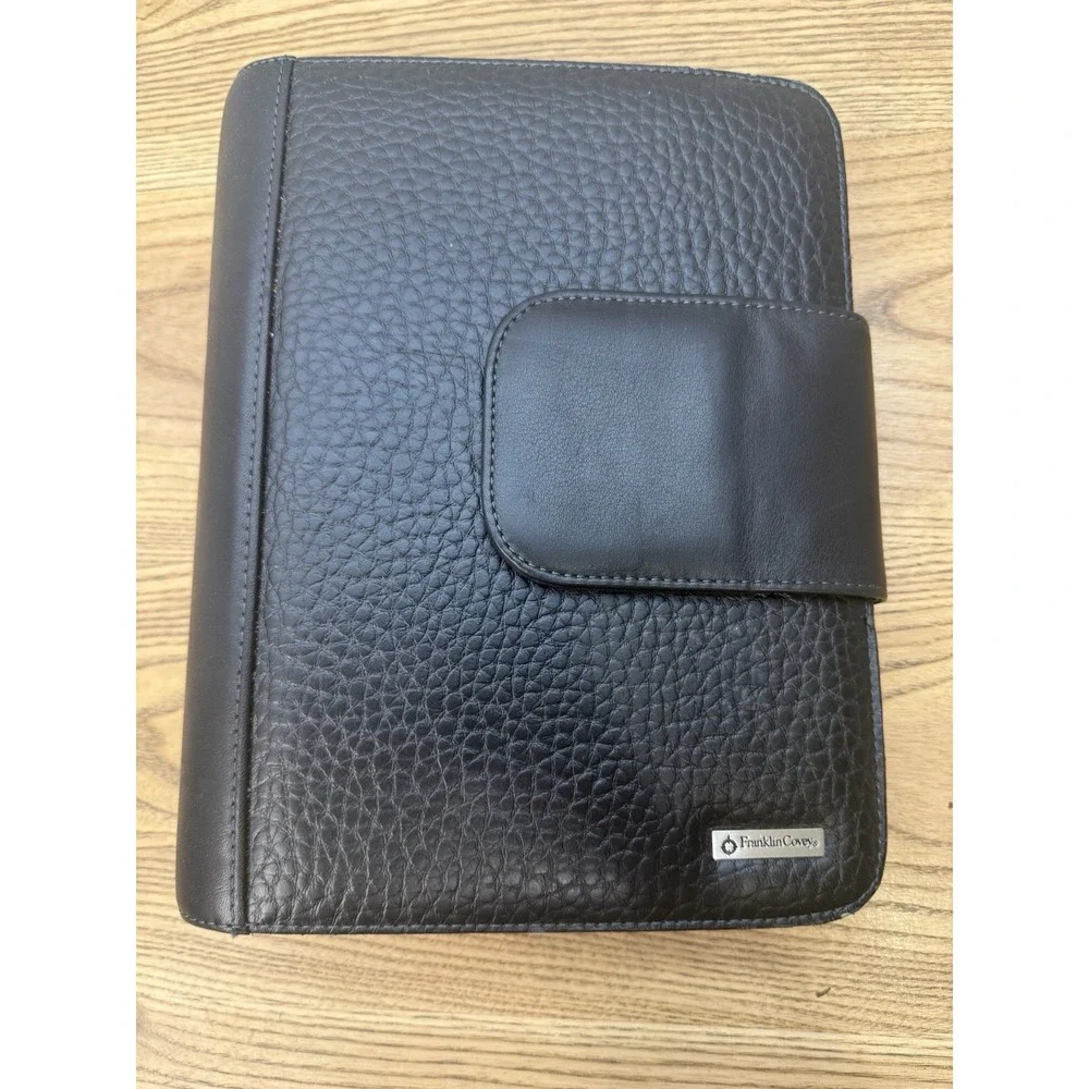 Franklin Covey 365 Monthly Weekly Organizer Planner Black Faux Leather & Notes